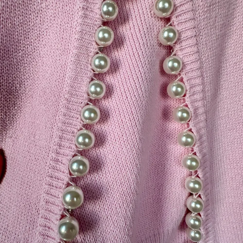 Self-Same Pink Pearl Charlotte Cotton Cardigan Loveshack Fancy - Picture 16 of 16